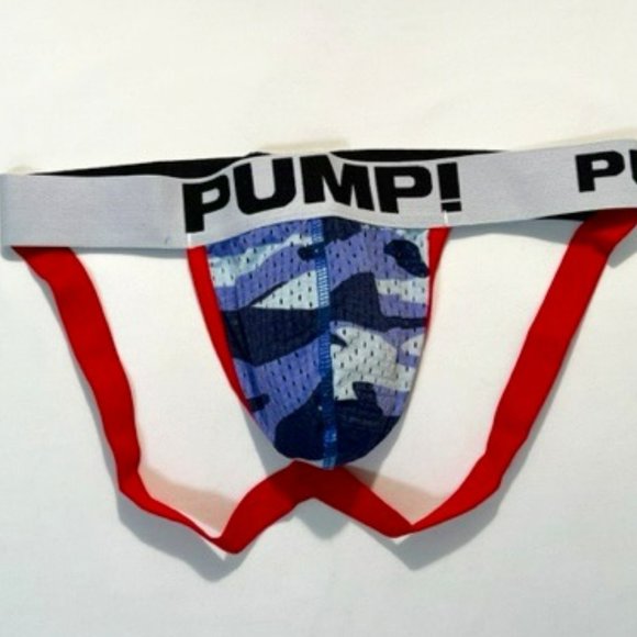 PUMP! Camo Mesh Jockstrap - Blue Camo/Red/White/Black (186BCJK) - Picture 1 of 15